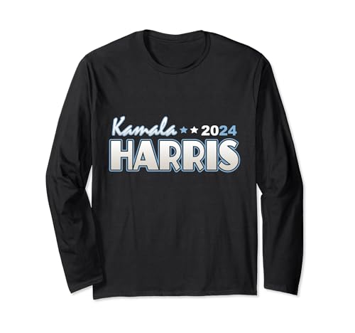 Kamala Harris 2024 for President 2024 Blue Written Name Long Sleeve T-Shirt
