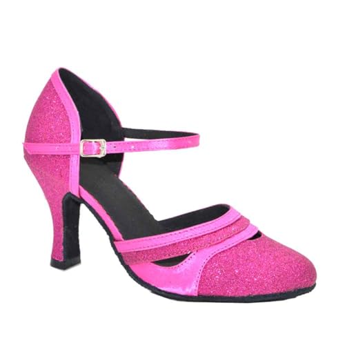 Chaussures de danse latine rose paillettes pour briller en soirée salsa