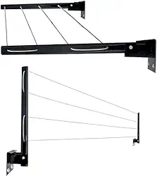 varal retratil de parede preto reforçado