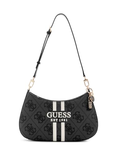 GUESS Damen Noelle Ii Top Zip Umhängetasche, Kohle-Logo