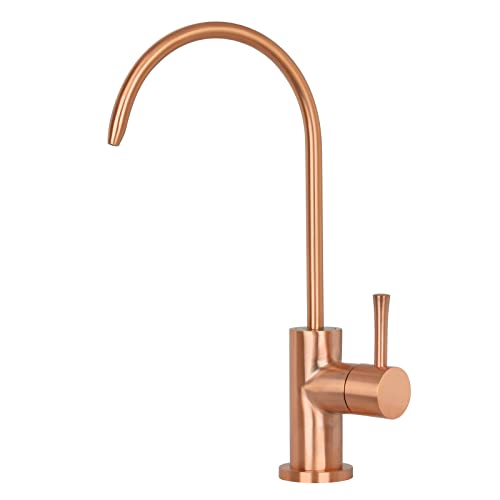 Copper Sink Water Filter Faucet, Brass Body 100% Lead-Free Drinking Water Faucet Fits Most Reverse Osmosis Units or Water Filtration System in Non-Air Gap (Only for Cold or Hot Water) - Akicon