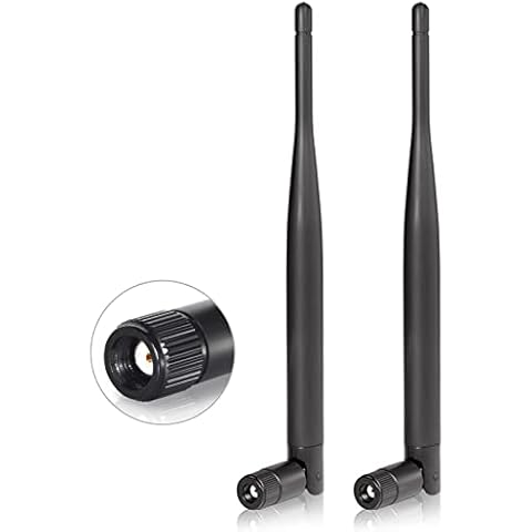 Bingfu Dual Band WiFi Aerial Antenna 2.4GHz 5GHz 5.8GHz 6dBi MIMO RP-SMA Male Antenna Aerial (2-Pack) for WiFi Router Range Extender Gateway Network Card USB Adapter Video Surveillance Monitor Cover
