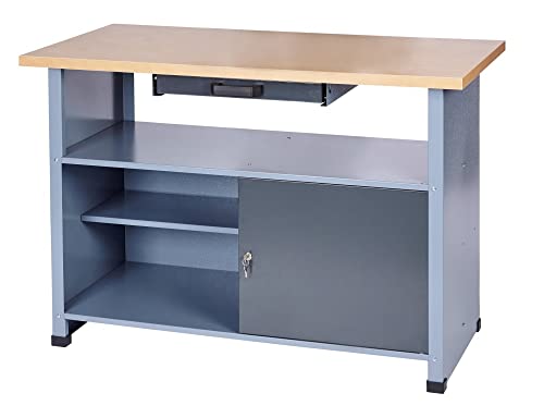 Küpper Werkbank Modell 14118, Breite 120 cm, 1 Schublade, 1 offenes Fach mit Fachboden, pulverbeschichtet