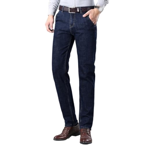 Slim Jeans Long Pants Solid Color Stretch Jeans Straight Leg Denim