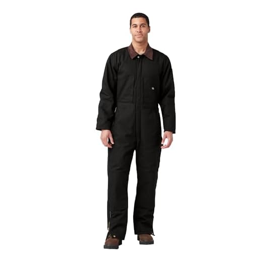 Dickies Men's Insulated Coverall, Black, Extra Large-Regular