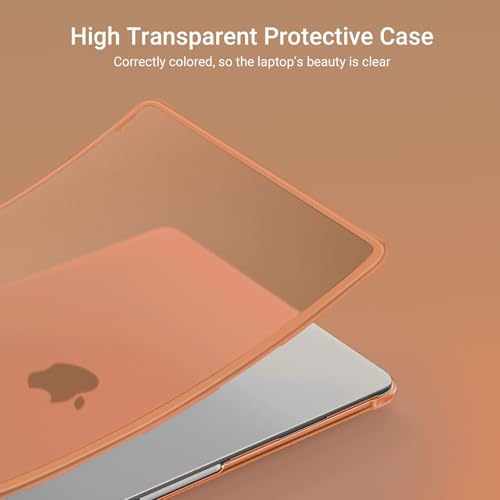 Image of MOSISO Compatible with MacBook Air 13 inch Case M5 2026 M4 2025 M3 M2 2024-2022 A3449 A3240 A3113 A2681, Seamlessly Closes Anti-Crack&Anti-Fingerprints Hard Shell for MacBook Air 13.6, Cosmic Orange
