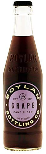 Boylan Bottling Pure Cane Sugar Soda Pop, Grape, 12 oz Glass Bottles (Pack of 12)