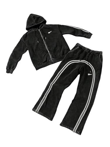 SOLY HUX Men's Sweatsuits Zip Up Hoodie and Sweatpants 2 Piece Set Fall Winter Clothes