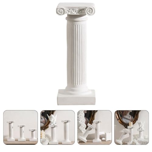 Sosoport Roman Column Statue Pillars Statue Resin Candle Holder Roman Pillar Decor Resin Pillar Ornament Pillars Decorations Roman Pillar Figurine Mini Resin Pillar Statue Greek Decor