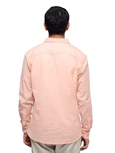 Image of The Souled Store Cotton Linen: Men and Boys Long Sleeve Spread Collar Solid Cotton Relaxed Fit Easy to Style Everyday Office Wear Cotton Linen Shirts