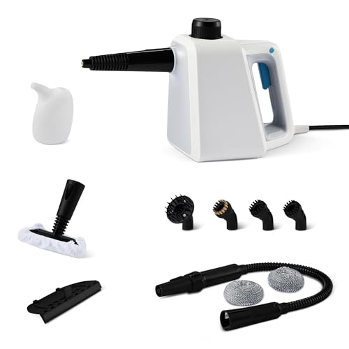 Amazon Basics Handheld Steam Cleaner for Home with 9 Accesso...
