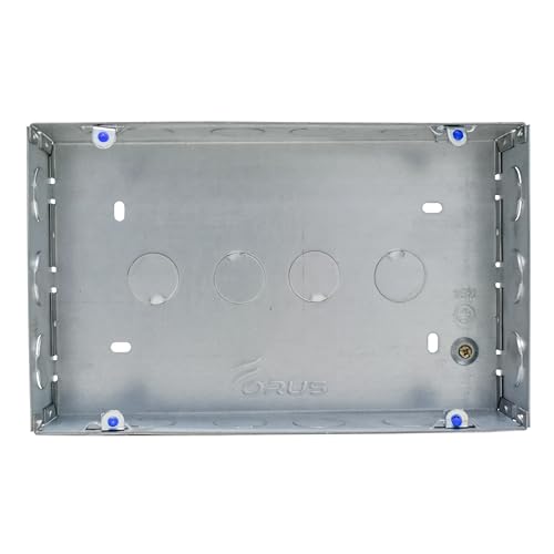 Image of Forus 16 Module Concealed GI Modular Box | 18 Gauge Heavy Duty Galvanized Iron Junction Box | Rustproof Flush Mount Electrical Switch Box 9x6 Inch for Home & Office Wiring (1 Pc)