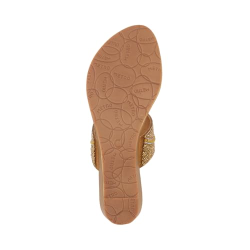 Image of Metro Women Synthetic Embellished Ethnic Wedge Party Sandal