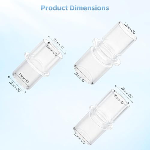 Image of 3-Pack CPAP BiPAP Tubing Hose Adapter /Hose Connectors - 15mm and 22mm Tubing Diameters Connector