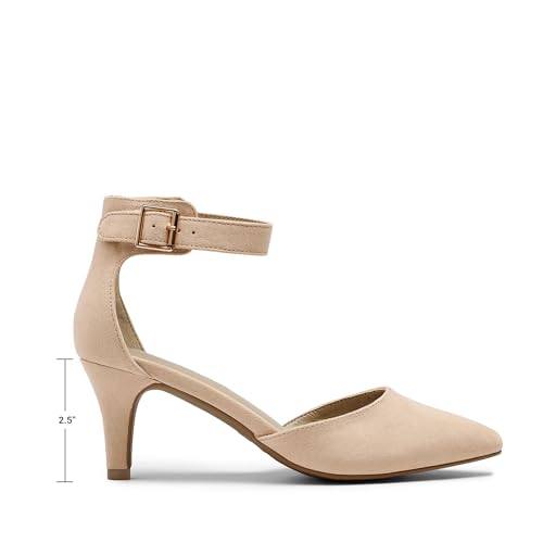 Image of DREAM PAIRS Women's Kitten Heels Ankle Strap Pumps