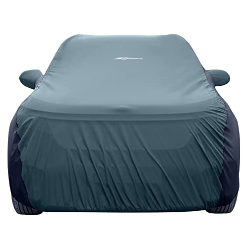 Image of NEODRIFT 'SuperTech' Car Cover for Mahindra BE 6E (100% Water-Resistant, All Weather Protection, Tailored Fit, Multi-Layered & Breathable Fabric) (Colour: D.Green+Black)