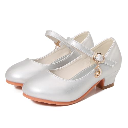Girls PU Low Heel Dress Shoes Wedding Flower Party Princess Mary Jane Pumps