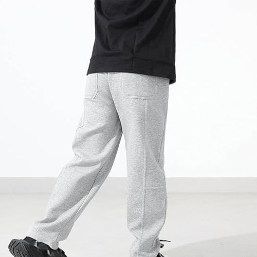 Boys Baggy Sweatpants Cotton Casual Pants Elastic Waist Athletic Workout Jogger Sweat Pants with Pockets 5-15 Years3