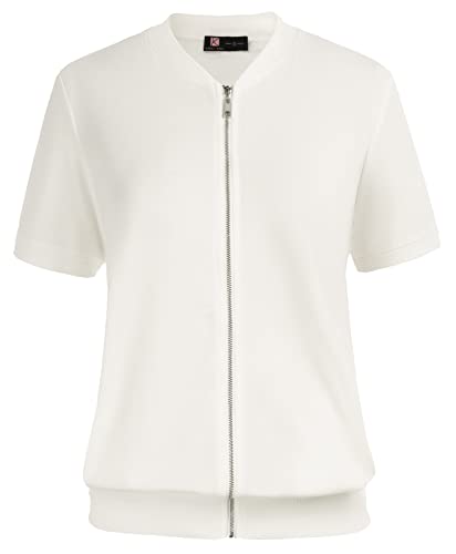 KANCY KOLE Womens Short Sleeve Jackets Casual Zip Up Sweatshirt Jackets with Pockets Summer Lightweight Coat Tops4