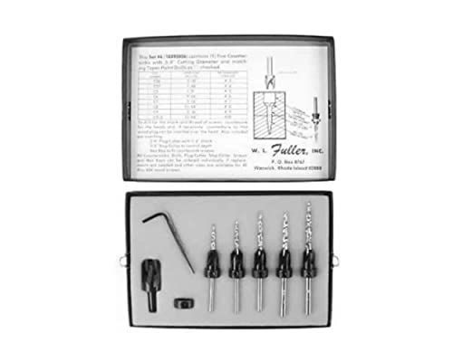 W.L. Fuller 10390006 No. 6 Countersink / Taper Drill Bit Set for #5 to #9 Screws