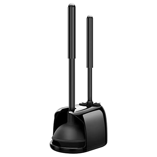SetSail Toilet Brush and Plunger Set, Toilet Plungers for Bathroom Heavy Duty Toilet Bowl Brush and Holder Hidden Toilet Plunger and Brush Set for Deeply Cleaning - Black