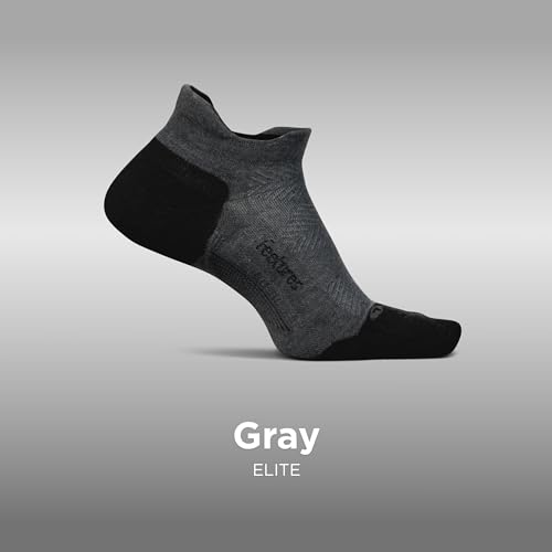 Feetures Elite Max Cushion No Show Tab Ankle Socks - Sport Sock with Targeted Compression - New Gray, L (6 Pair)2