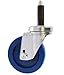 CasterHQ - 3" X 1-1/4" Swivel Caster | Blue Solid Polyurethane Wheel | 1" Expanding STEM | 300 LBS Capacity