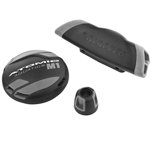 Atomic Aquatics M1 Regulator Color Kit color Grey - Purge Cover Adjustment Knob Exhaust Deflector Scuba Dive Equipment Bundle w/Andersons Scuba Safety Guide