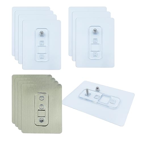 WYAN 12 piezas Ganchos Adhesivos Transparentes,Gran resistencia Tornillos Sin Costuras,Impermeables,no taladran para baño o cocina(8 Transparente + 4 Gris)