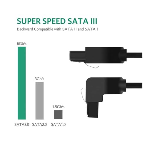 Cable de datos SATA 3.0 40 cm, azul, pack 2 piezas miniatura 6
