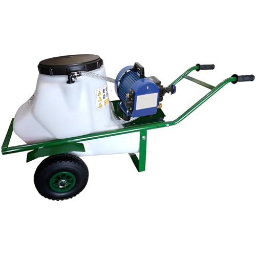 Carretilla Sulfatadora Eléctrica. 30bar 10,5L/min. Motor 220v 1 cv Monofásico. Para fumigar todo tipo de líquidos. (50L)