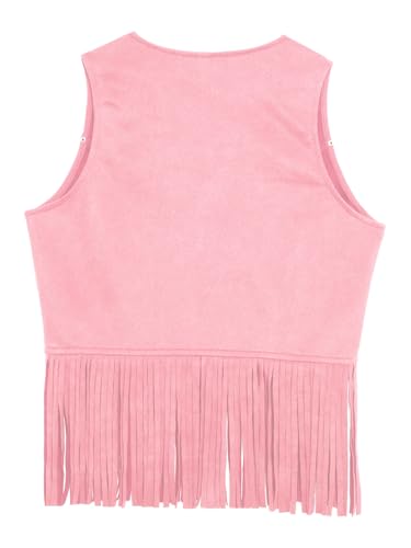 Kids Boys Girls Western Fringe Vest Faux Suede Waistcoat Cowboy Cowgirl Dance Wear4