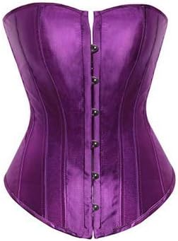 Womens Plus Size Corset Gothic Satin Lingerie Lace Boned Overbust Bustier Waist Cincher Body Shaping Retro Bustier