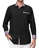 chemise italienne homme manche courte Design de Mode: Col italien classique et fermeture à bouton; Une poche poitrine pratique pour ranger de petits objet; La couleur unie offre une esthétique intemporelle; Chemises élégantes à manches longues, Coupe régulière et tissu léger, cette regular fit chemises homme établit un équilibre entre une sensation décontractée et un look raffiné