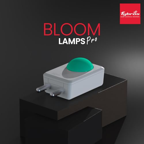 Image of FYBROS Bloom Pro LED Night Lamp | 0.5W | Green Light | Indirect Lighting | 2-Pin Plug | Energy Efficient | Low Power Consumption | Ideal for Bedroom, Kids Room, Hallway | Pack of 1