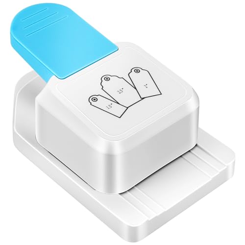 Paper Craft Tag Punch, 3 in 1 Round Label Punch, Paper Puncher for DIY Scrapbooking Cards, 1.5/2/2.5 Inch Gift Tag Paper Punches Arts Crafts