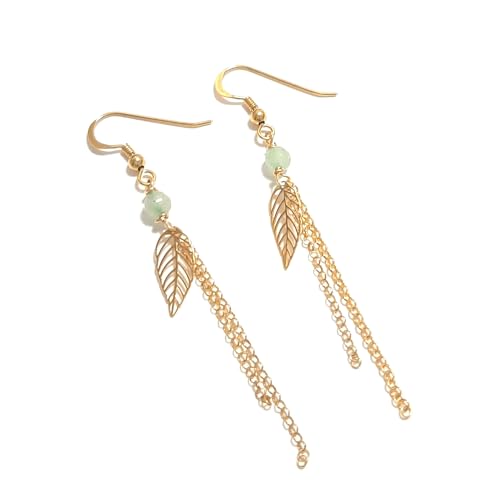 Boucles d'oreilles argent 925 doré aventurine parfaites pour le quotidien