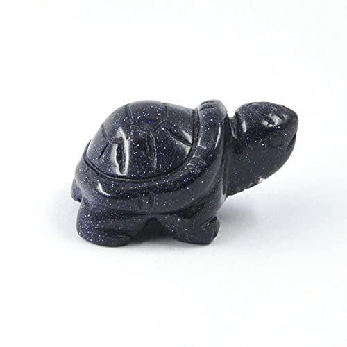 KUYIN 1.5"Turtle Tortoise natürliche Edelsteine Kristall Geschnitzte Reiki Heilung Tierfigur (Material : Blue Sandstone) Cover