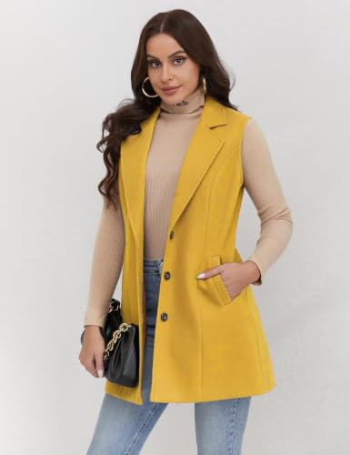 Image of IDEALSANXUN Plaid Vest for Women Fall Winter Sleeveless Blazer Jackets