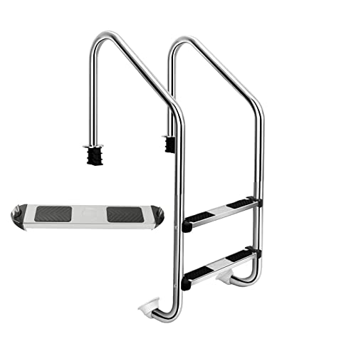 Escalera para piscina de acero inoxidable con plataforma miniatura 1