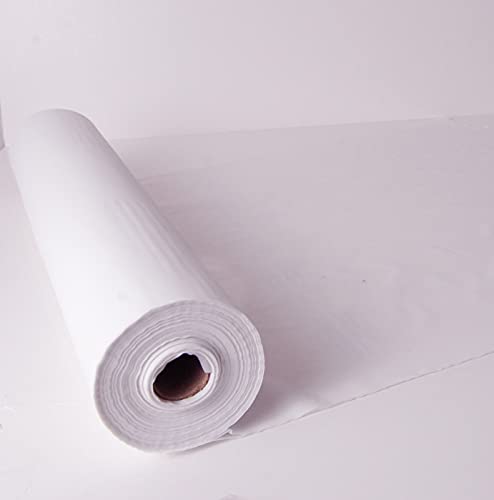 Craft And Party, White Plastic Table Roll - 40in X 100 feet Heavy Duty Plastic Banquet Table Cover Roll. (White)