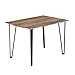 GOLDFAN Table de Salle à Manger Rectangulaire Table Cuisine Industriel Rétro Style Table à Manger en Bois avec Pieds en Métal, Marron