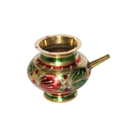 LAKSHMI'S EAGLE Kalash Lota Pot indian copper handmade puja pots copper utensils Drinkware water pitcher neti pot Hindu temple brass lota kalash Indian Handicrafts Cover