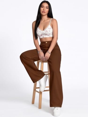 Image of Women's Black High Waist Denim Jeans | Straight, Relaxed, Wide Leg & Baggy Fit | High Rise Loose Oversized Denim Pants for Women | Comfortable Casual Everyday Wear | Oversized Woman baggys