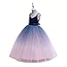 Glamulice Girls Lace Bridesmaid Dress Long A Line Wedding Pageant Dresses Flower Girl Princess Ombre Tulle Party Gown Petal Pink Kids Birthday Photo Shoot Maxi Dance Ball Gown Navy Blue & Blush Pink 4