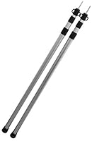 CampAir 2er Set Teleskopstangen Aluminium mit Packbeutel – Stufenlos Höhenverstellbar von 90-230 cm - Drehmechanismus