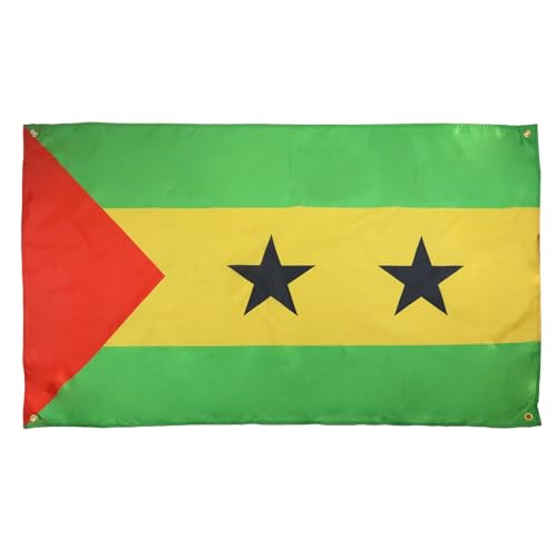 AZ FLAG Bandeira de São Tomé e Príncipe 150 x 90 cm com 4 ilhós, pavilhão santoméano para varanda ou parede