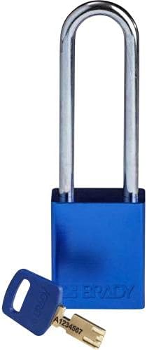 Brady ALU-BLU-76ST-KD, 150241 Aluminum Lockout Padlock, Blue (Pack of 8 pcs)