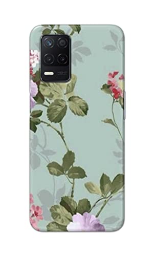 Image of Printed Hard Back Cover Case for Realme Narzo 30 5G Back Cover (Floral Painting) -702