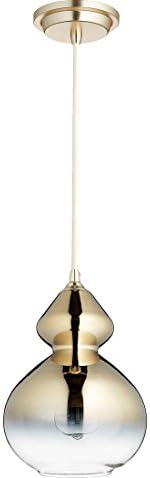 Quorum Lighting 8002-2020, Pendant Mini Round Pendant, 1LT, Satin Gold w/Light Gold Ombre